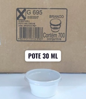 POTE 30 ML CAIXA 700 UNIDADES --- G 695