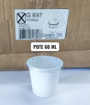 POTE 60 ML CX 700 UNIDADES --- G 697