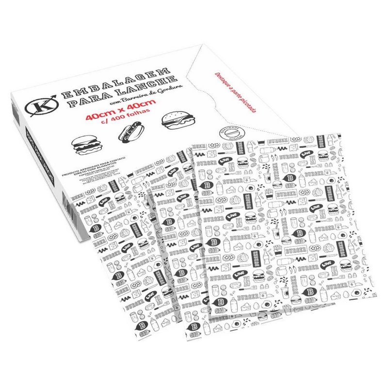 PAPEL LANCHE 40X40 ACOPLADO 400 UN