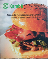 PAPEL LANCHE 30X38 ACOPLADO METALIZADO 200 FOLHAS