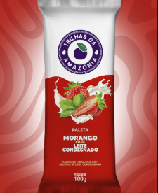 PALETA MORANGO C/ LEITE CONDENSADO - 100 GR - 