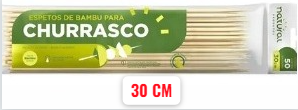 ESPETO 30 CM BAMBU PC 50