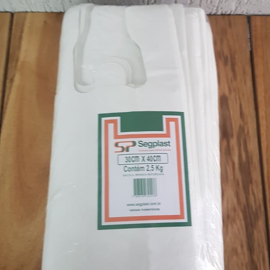 SACOLA BRANCA 2,5KG 30X40