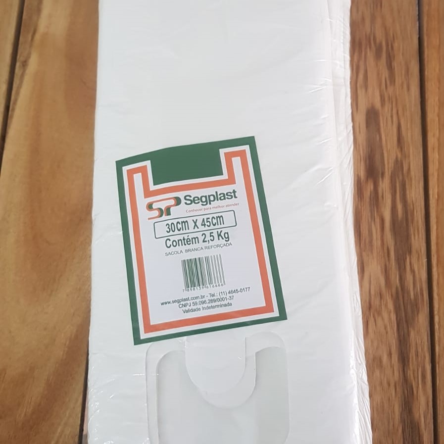SACOLA BRANCA 2,5KG 30X45