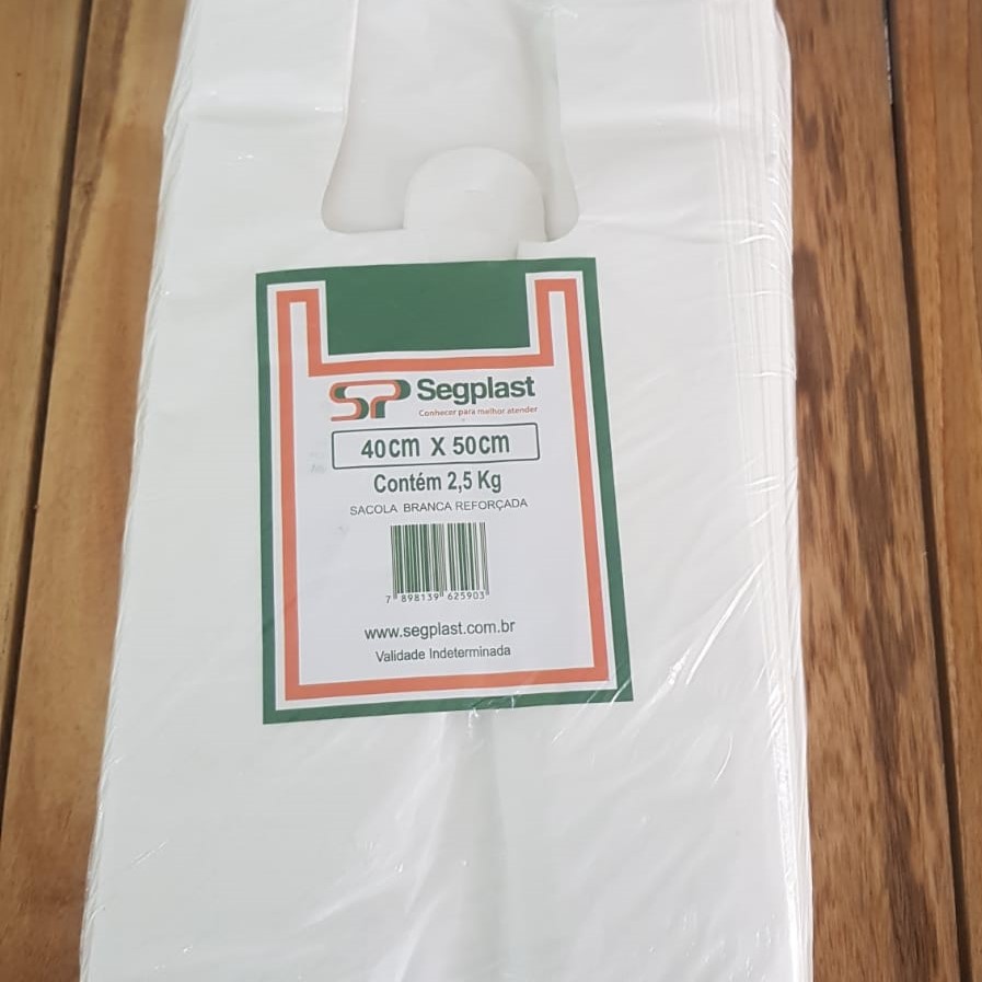 SACOLA BRANCA 2,5KG 40X50