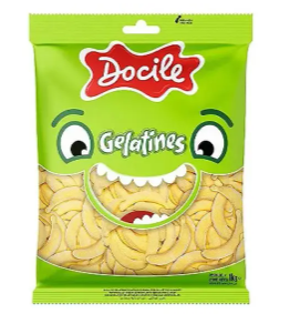 BALA DE GELATINA BANANA 1 KG - DOCILE
