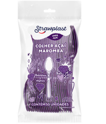 COLHER FORTE ROXA PC 50 STRAW