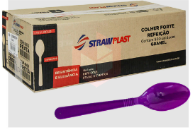 COLHER FORTE ROXA GRANEL 500 UN STRAW