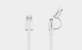 CABO USB - MICRO USB + USB-C PVC 1,2M EUABC INTELBRAS