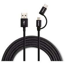 CABO USB - MICRO USB+ USB-C NYLON 1,5M EUABC 15NP INTELBRAS