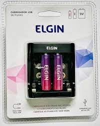 CARREGADOR DE BATERIAS E PILHAS RECARREGAVEL ELGIN 