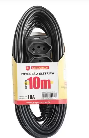 EXTENSAO PP PLANO 3X0,75X10,0M ATE 220V PR SACO PLASTICO