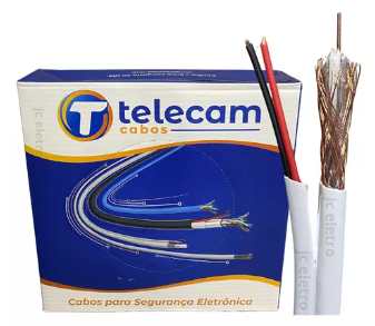 CABO DE CAMERA TELECAM 85% MALHA DUPLA 100% COBRE 100M