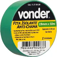 FITA ISOLANTE COLOR 19MMX10M VERDE