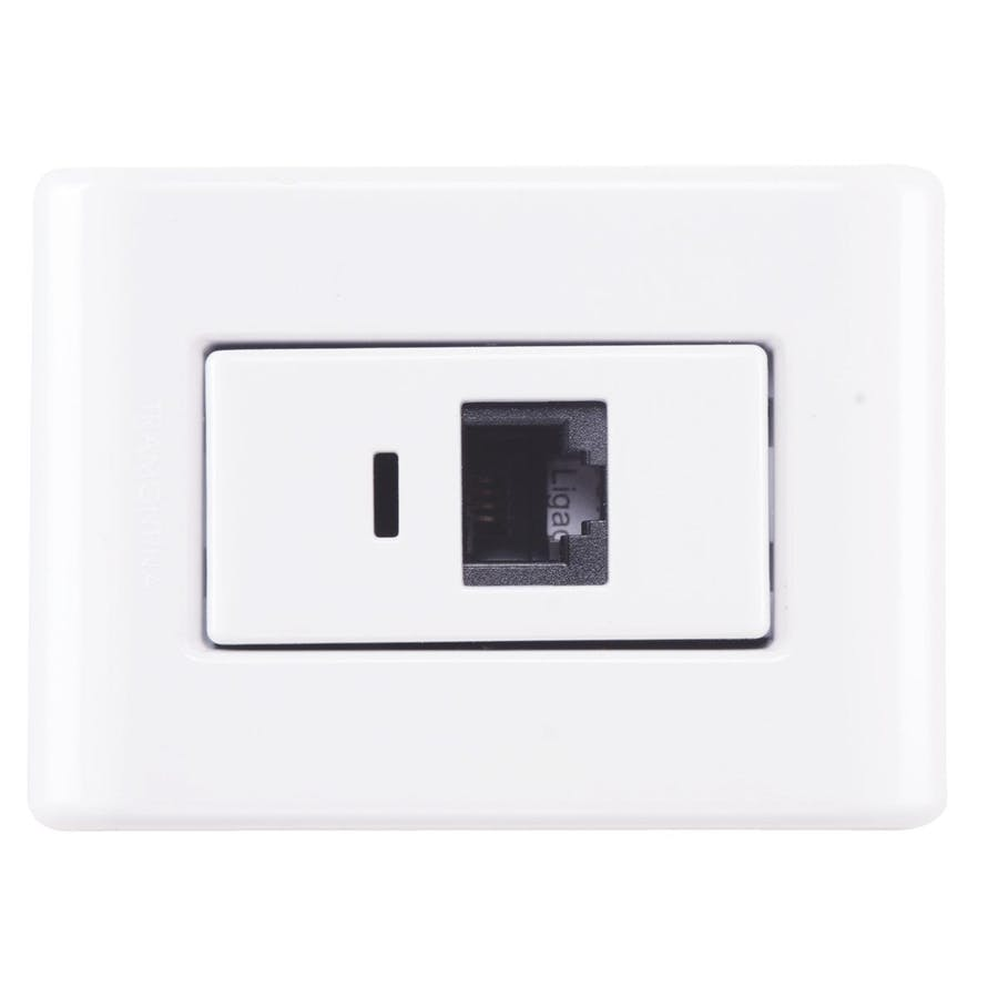 CONJUNTO 1 TOMADA RJ45 CAT 6 BRANA TRAMONTINA