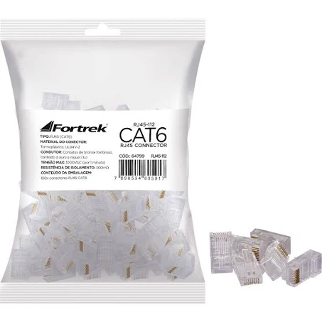 CONECTOR MACHO RJ45 CAT 6 (PCT 100)